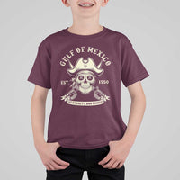 Gulf of Mexico Pirate Sugar Skull T Shirt For Kid Est 1550 Stay Salty And Resist
