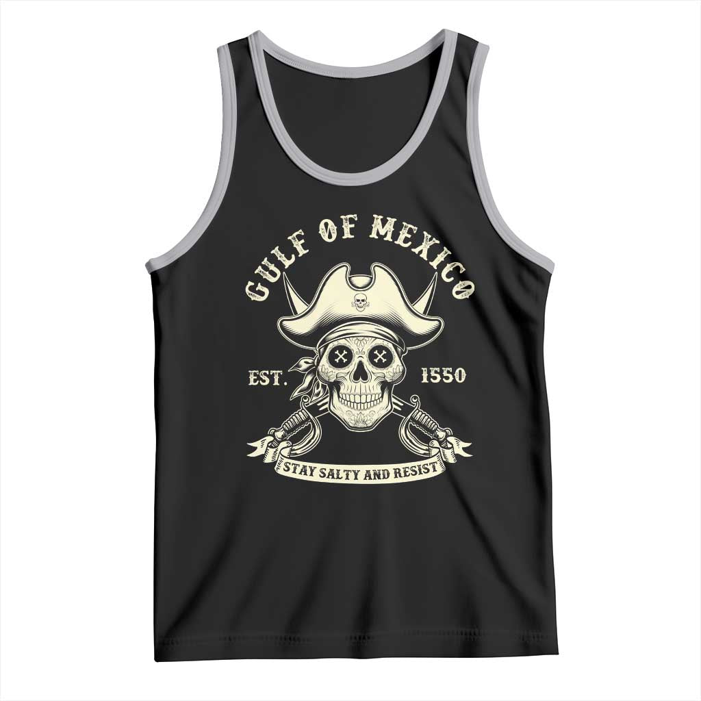 Gulf of Mexico Pirate Sugar Skull Tank Top Est 1550 Stay Salty And Resist
