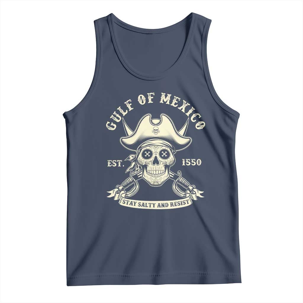 Gulf of Mexico Pirate Sugar Skull Tank Top Est 1550 Stay Salty And Resist