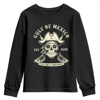 Gulf of Mexico Pirate Sugar Skull Youth Sweatshirt Est 1550 Stay Salty And Resist