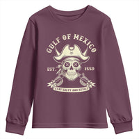 Gulf of Mexico Pirate Sugar Skull Youth Sweatshirt Est 1550 Stay Salty And Resist