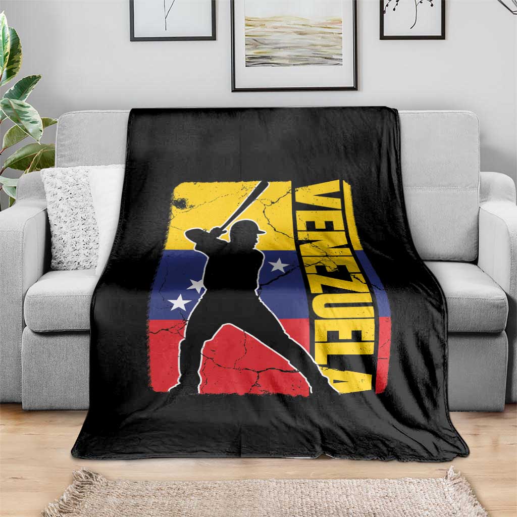 Venezuela Baseball Pride Vintage Flag Throw Blanket Venezuelan Sports Fan Gift for Latino Beisbol Lovers