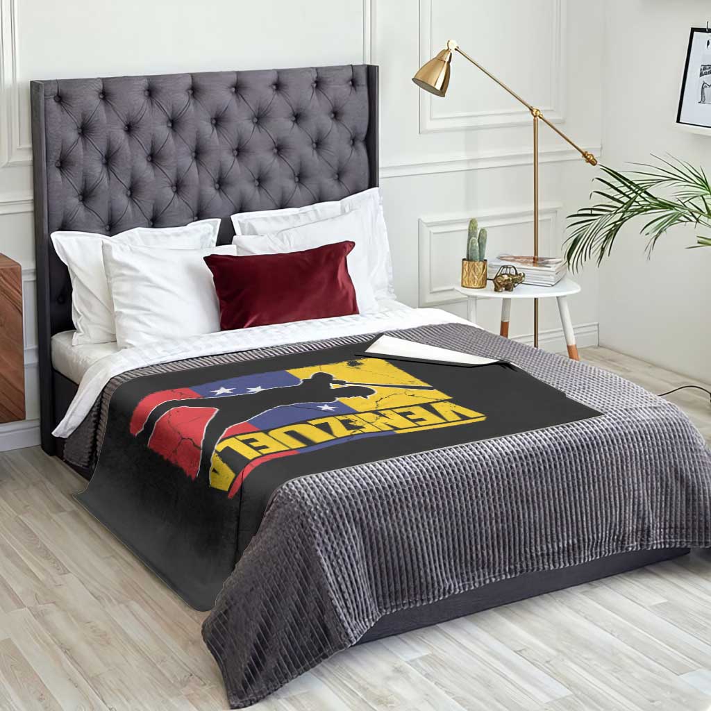 Venezuela Baseball Pride Vintage Flag Throw Blanket Venezuelan Sports Fan Gift for Latino Beisbol Lovers