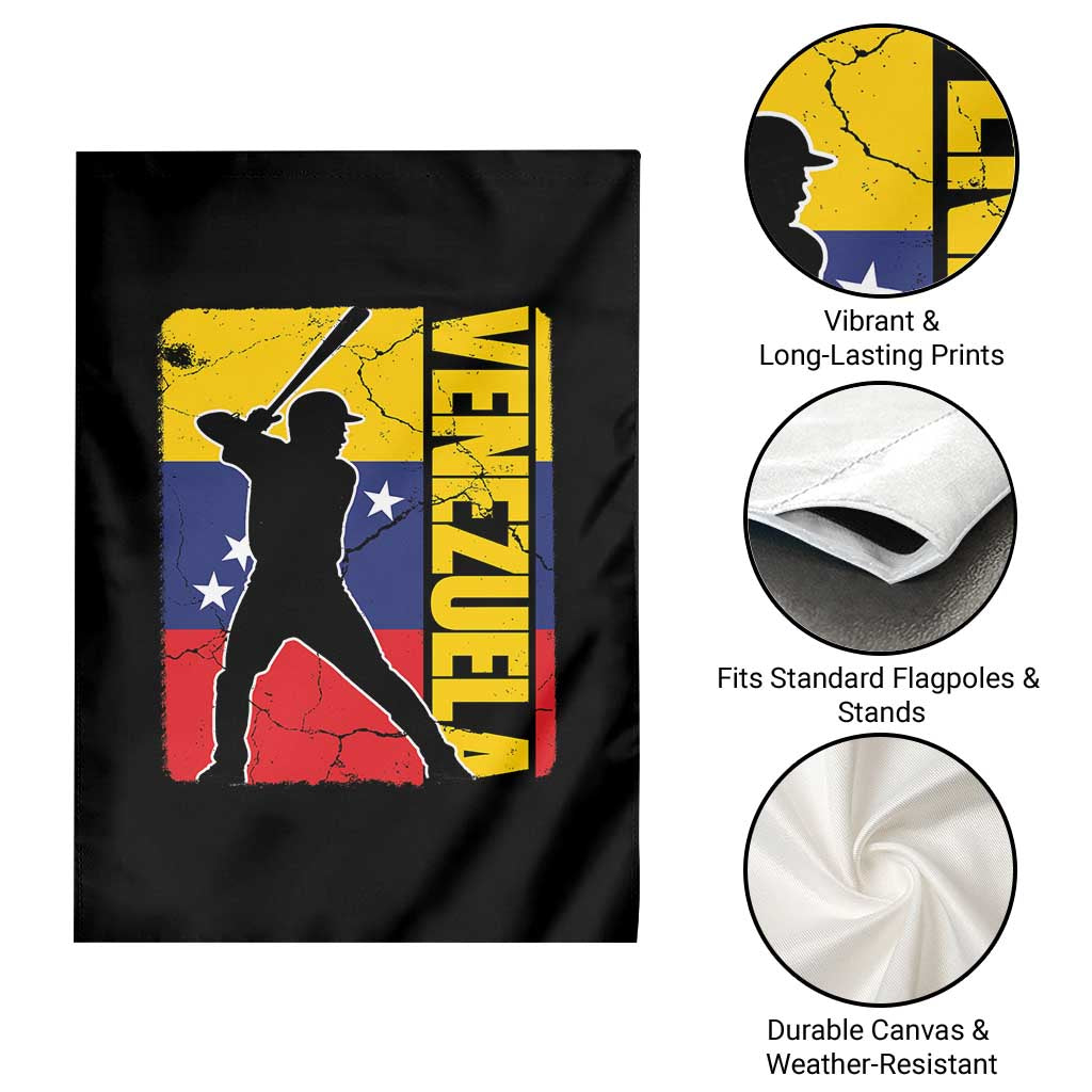 Venezuela Baseball Pride Vintage Flag Garden Flag Venezuelan Sports Fan Gift for Latino Beisbol Lovers