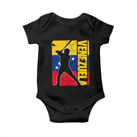 Venezuela Baseball Pride Vintage Flag Baby Onesie Venezuelan Sports Fan Gift for Latino Beisbol Lovers