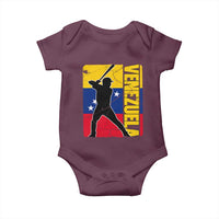Venezuela Baseball Pride Vintage Flag Baby Onesie Venezuelan Sports Fan Gift for Latino Beisbol Lovers