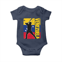 Venezuela Baseball Pride Vintage Flag Baby Onesie Venezuelan Sports Fan Gift for Latino Beisbol Lovers
