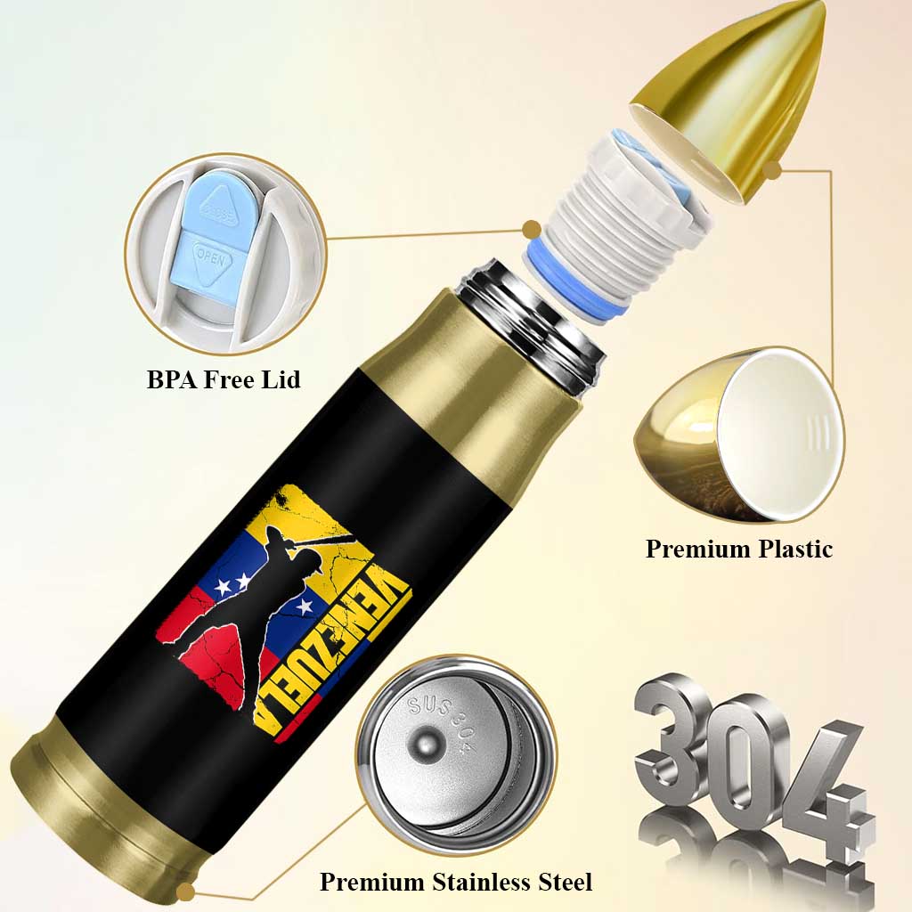 Venezuela Baseball Pride Vintage Flag Bullet Tumbler Venezuelan Sports Fan Gift for Latino Beisbol Lovers