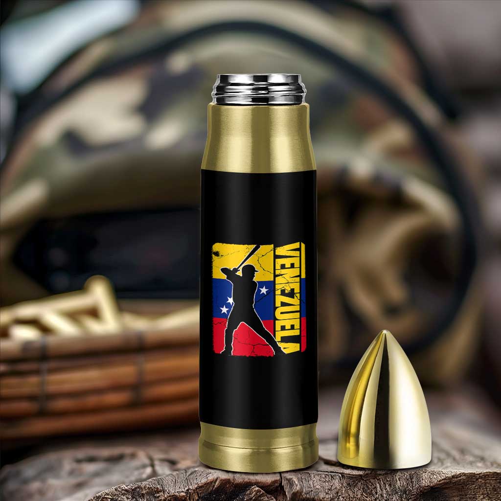 Venezuela Baseball Pride Vintage Flag Bullet Tumbler Venezuelan Sports Fan Gift for Latino Beisbol Lovers