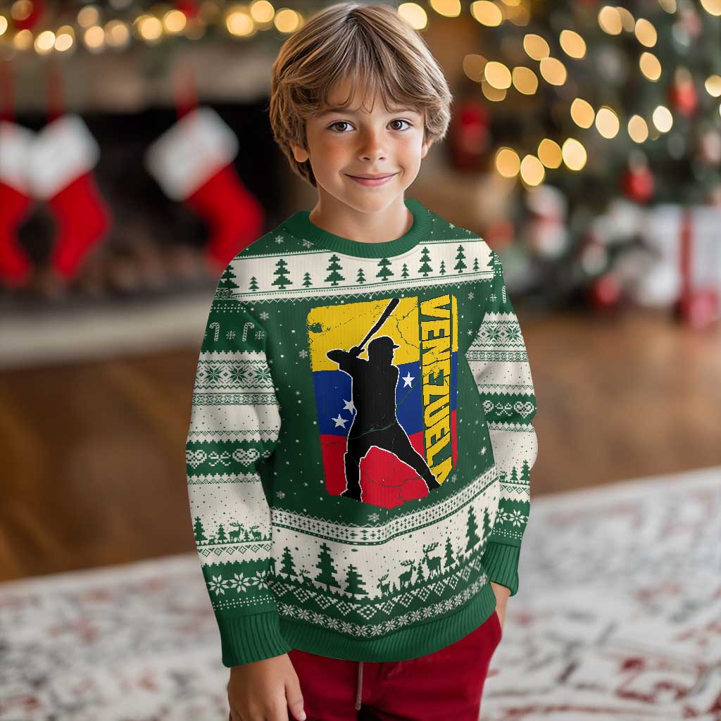 Venezuela Baseball Pride Vintage Flag Ugly Christmas Sweater Venezuelan Sports Fan Gift for Latino Beisbol Lovers