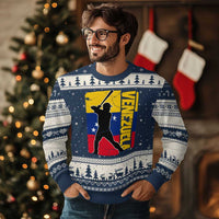 Venezuela Baseball Pride Vintage Flag Ugly Christmas Sweater Venezuelan Sports Fan Gift for Latino Beisbol Lovers