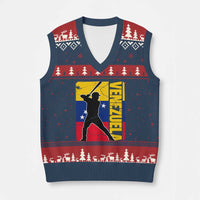 Venezuela Baseball Pride Vintage Flag V-Neck Knit Sweater Vest Venezuelan Sports Fan Gift for Latino Beisbol Lovers