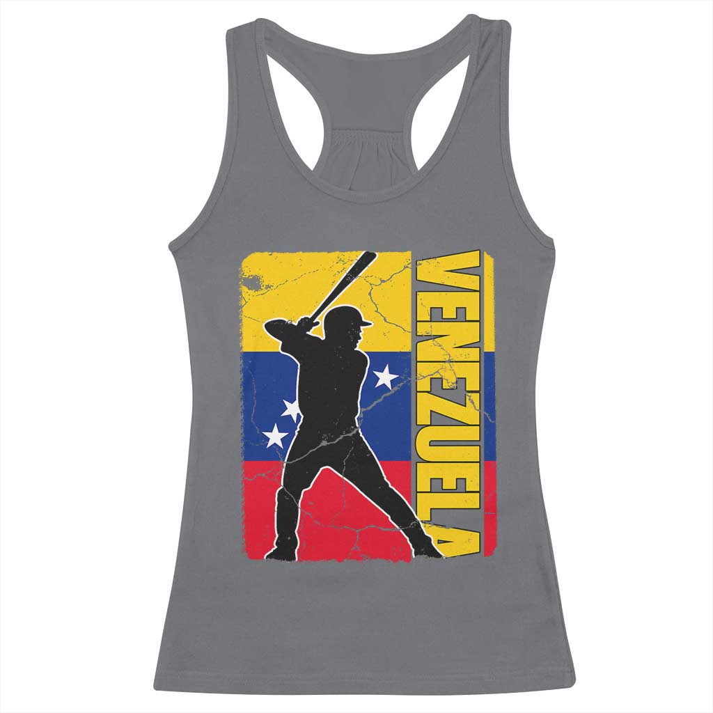 Venezuela Baseball Pride Vintage Flag Racerback Tank Top Venezuelan Sports Fan Gift for Latino Beisbol Lovers