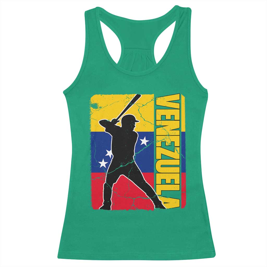 Venezuela Baseball Pride Vintage Flag Racerback Tank Top Venezuelan Sports Fan Gift for Latino Beisbol Lovers
