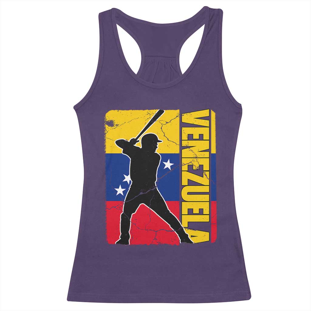 Venezuela Baseball Pride Vintage Flag Racerback Tank Top Venezuelan Sports Fan Gift for Latino Beisbol Lovers