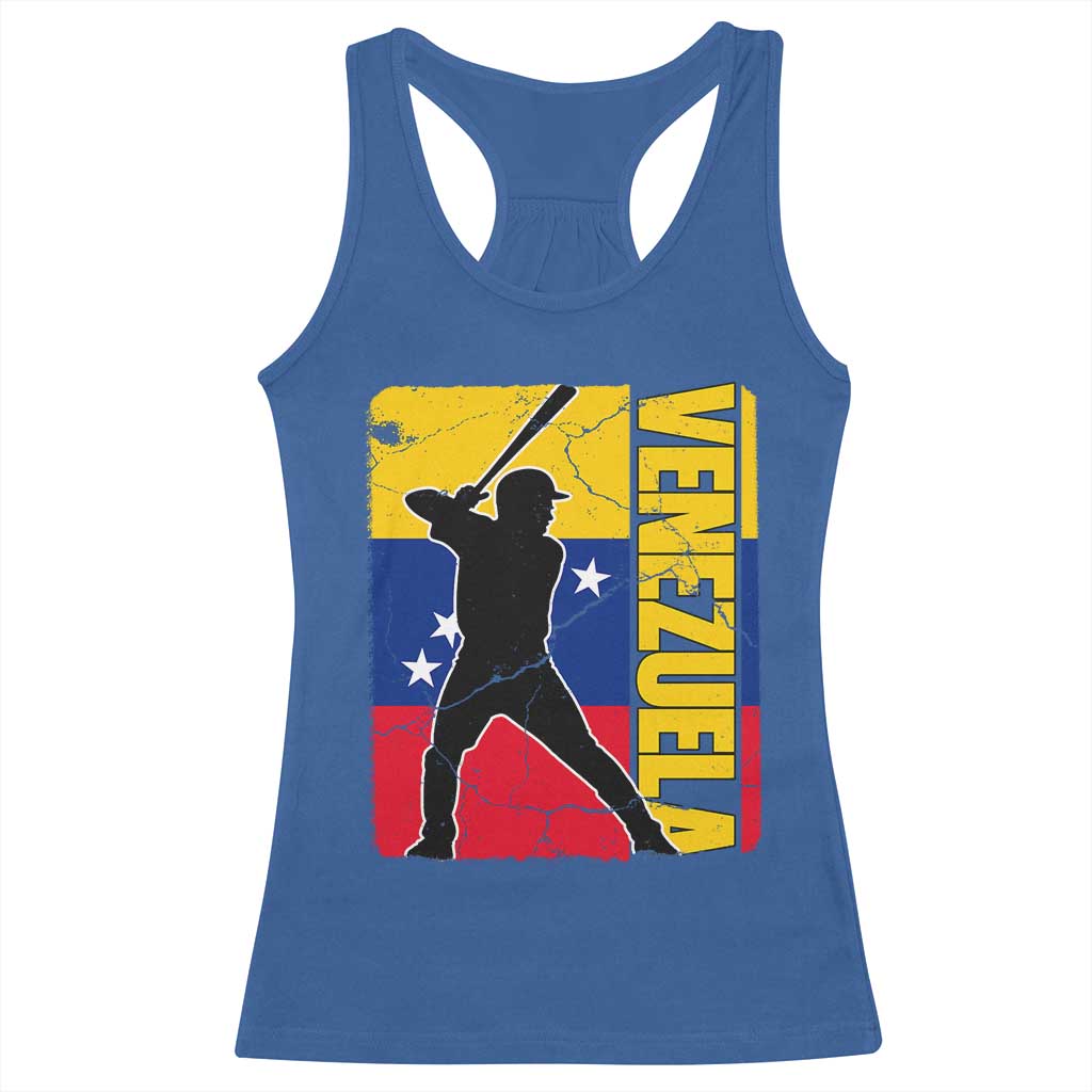 Venezuela Baseball Pride Vintage Flag Racerback Tank Top Venezuelan Sports Fan Gift for Latino Beisbol Lovers