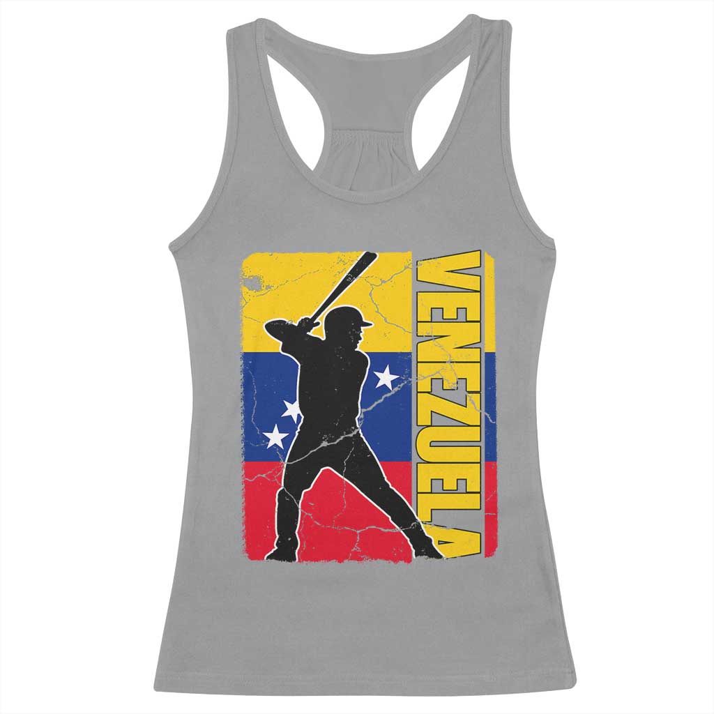 Venezuela Baseball Pride Vintage Flag Racerback Tank Top Venezuelan Sports Fan Gift for Latino Beisbol Lovers
