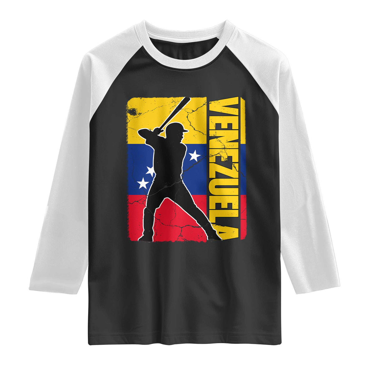 Venezuela Baseball Pride Vintage Flag Raglan Shirt Venezuelan Sports Fan Gift for Latino Beisbol Lovers