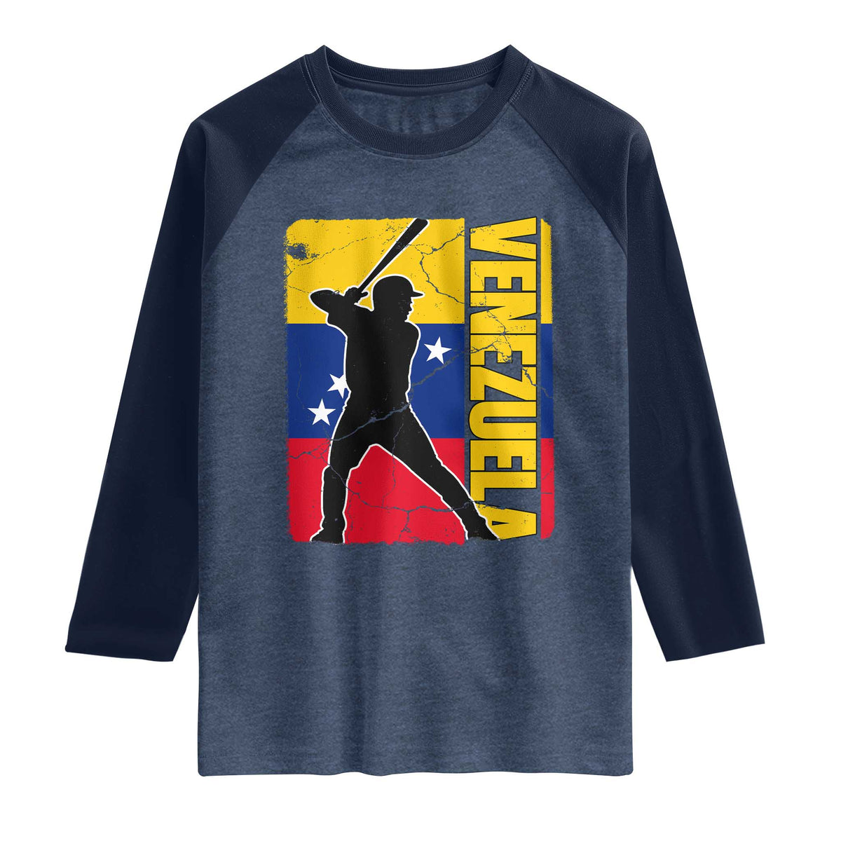 Venezuela Baseball Pride Vintage Flag Raglan Shirt Venezuelan Sports Fan Gift for Latino Beisbol Lovers