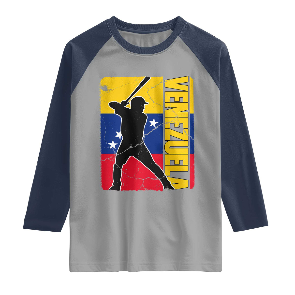 Venezuela Baseball Pride Vintage Flag Raglan Shirt Venezuelan Sports Fan Gift for Latino Beisbol Lovers