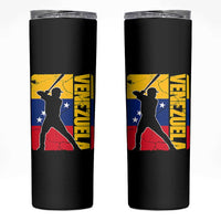Venezuela Baseball Pride Vintage Flag Skinny Tumbler Venezuelan Sports Fan Gift for Latino Beisbol Lovers