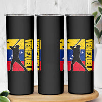 Venezuela Baseball Pride Vintage Flag Skinny Tumbler Venezuelan Sports Fan Gift for Latino Beisbol Lovers