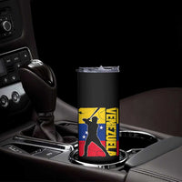 Venezuela Baseball Pride Vintage Flag Skinny Tumbler Venezuelan Sports Fan Gift for Latino Beisbol Lovers
