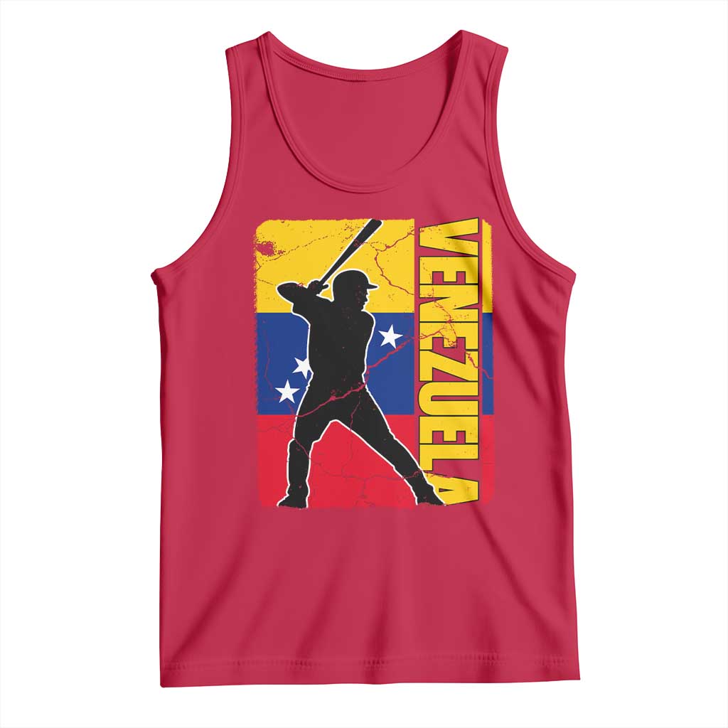 Venezuela Baseball Pride Vintage Flag Tank Top Venezuelan Sports Fan Gift for Latino Beisbol Lovers