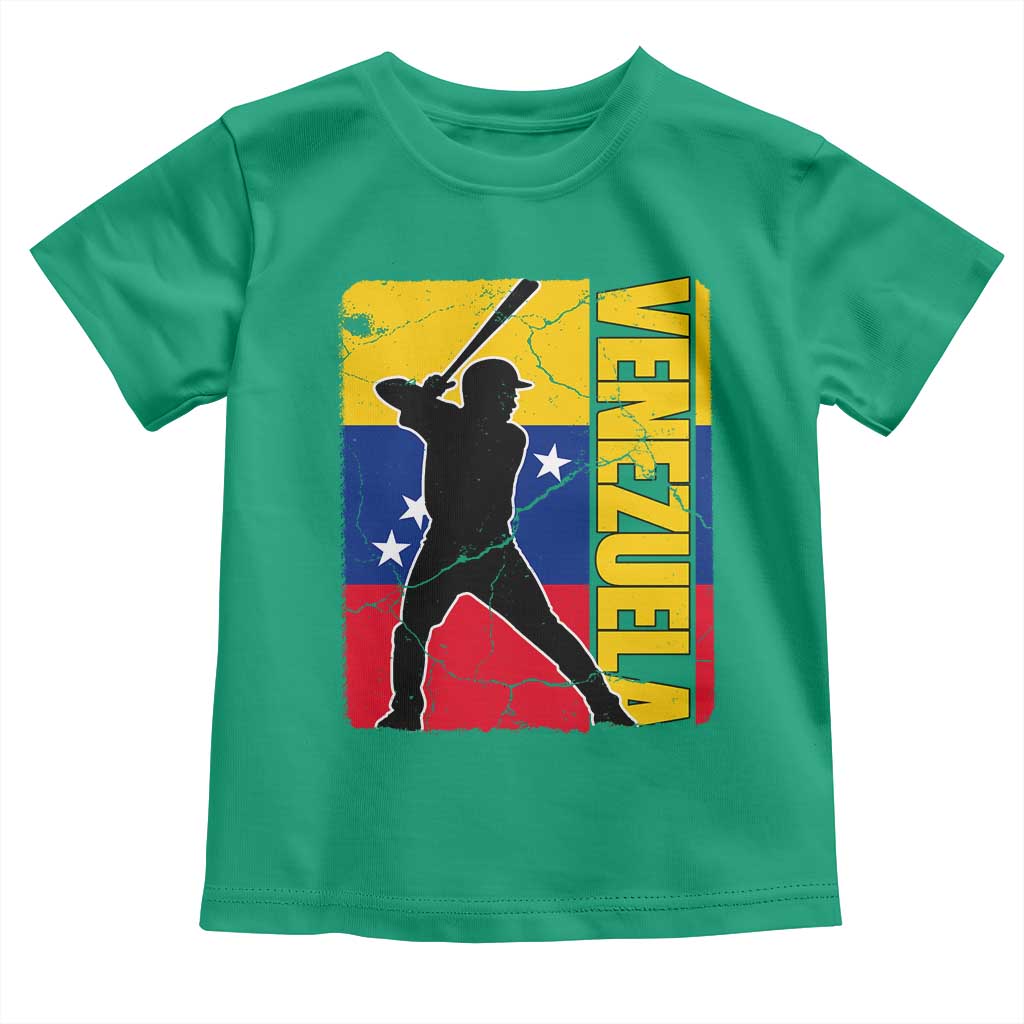 Venezuela Baseball Pride Vintage Flag Toddler T Shirt Venezuelan Sports Fan Gift for Latino Beisbol Lovers
