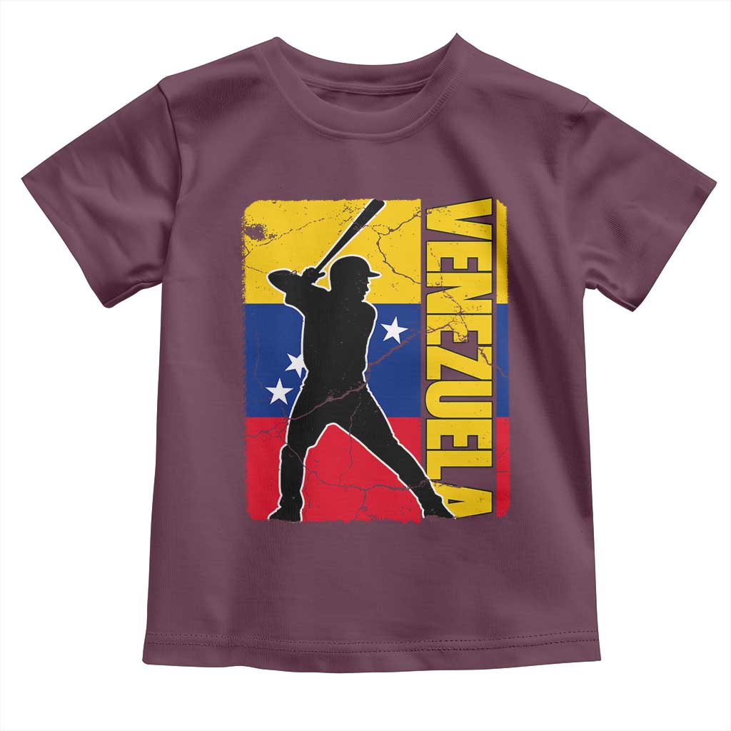 Venezuela Baseball Pride Vintage Flag Toddler T Shirt Venezuelan Sports Fan Gift for Latino Beisbol Lovers