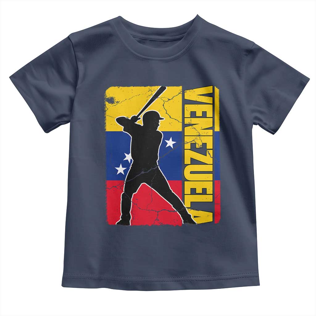 Venezuela Baseball Pride Vintage Flag Toddler T Shirt Venezuelan Sports Fan Gift for Latino Beisbol Lovers