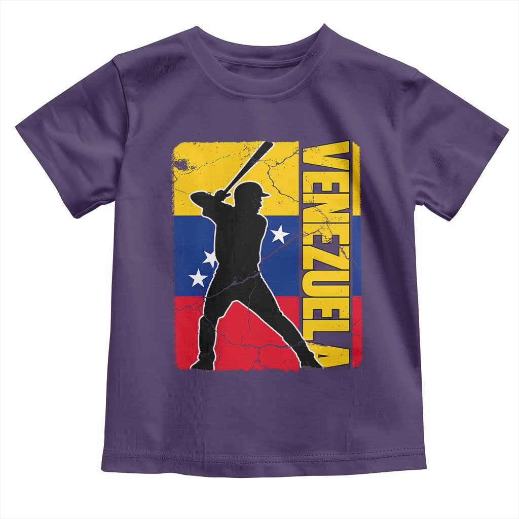 Venezuela Baseball Pride Vintage Flag Toddler T Shirt Venezuelan Sports Fan Gift for Latino Beisbol Lovers