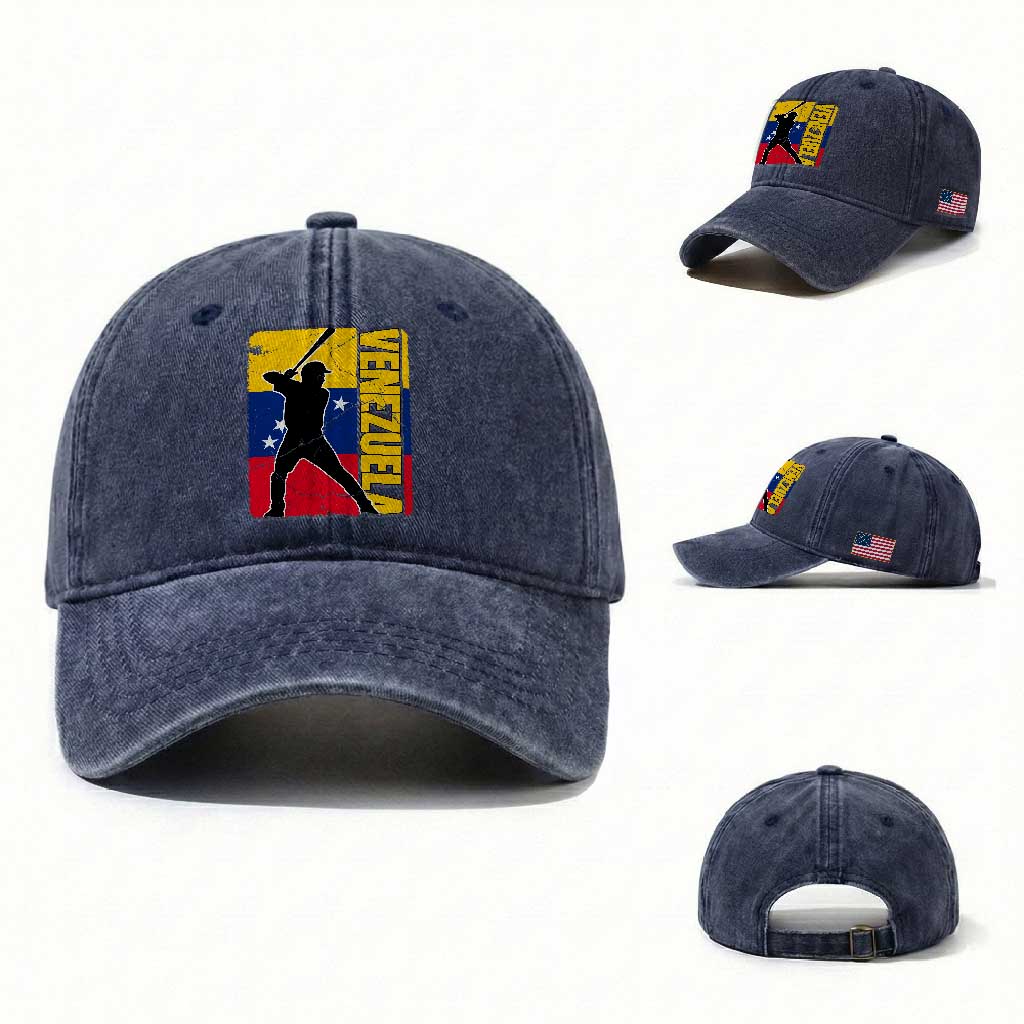 Venezuela Baseball Pride Vintage Flag Washed Cotton Baseball Cap Venezuelan Sports Fan Gift for Latino Beisbol Lovers