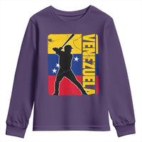 Venezuela Baseball Pride Vintage Flag Youth Sweatshirt Venezuelan Sports Fan Gift for Latino Beisbol Lovers