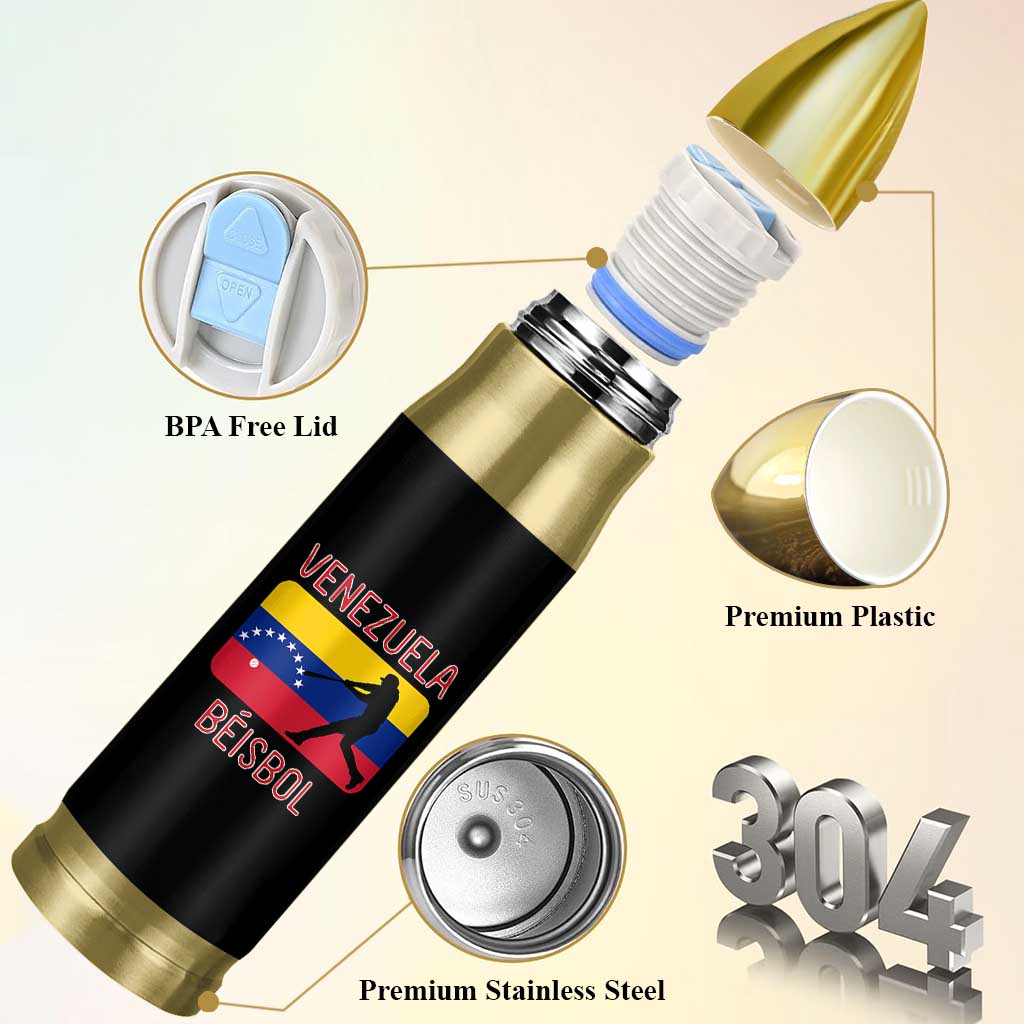 Venezuela Beisbol Flag Bullet Tumbler Venezuelan Baseball Pride Latino Sports Fans