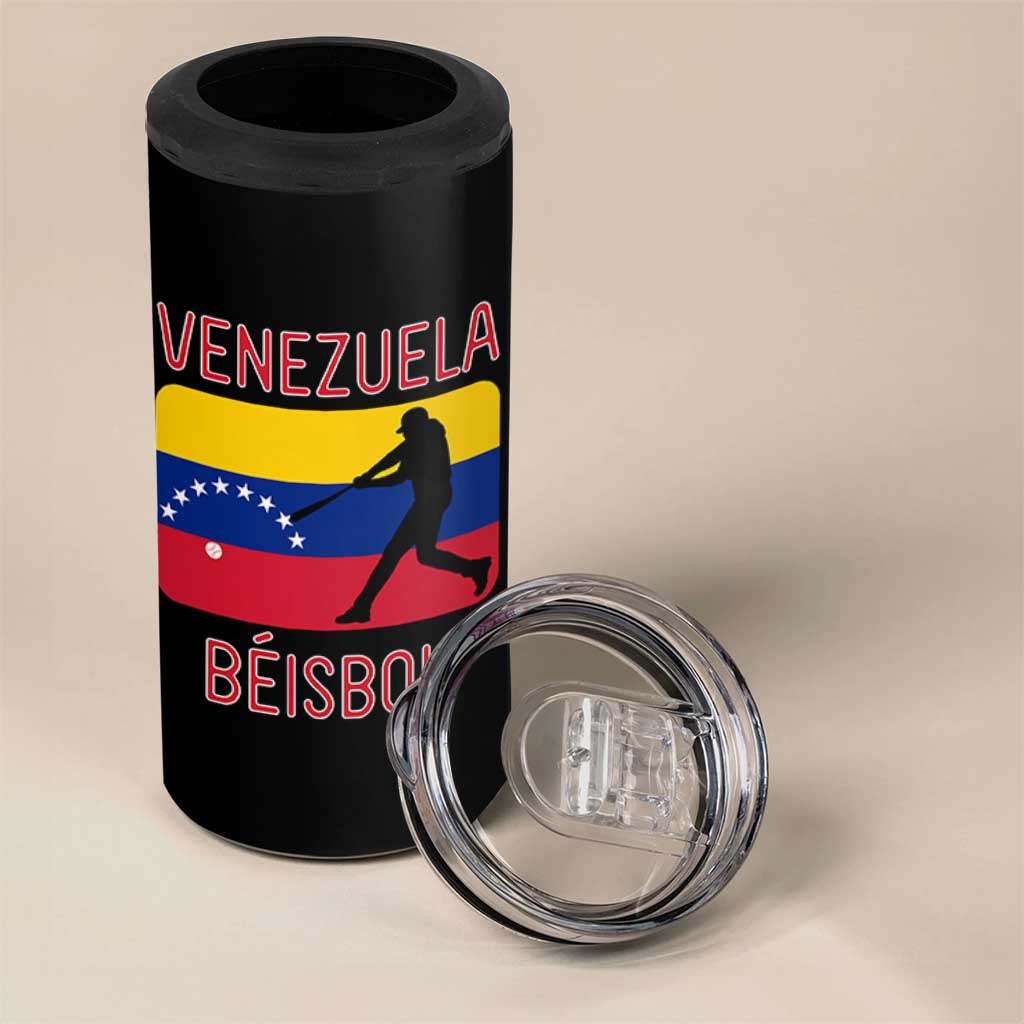 Venezuela Beisbol Flag 4 in 1 Can Cooler Tumbler Venezuelan Baseball Pride Latino Sports Fans