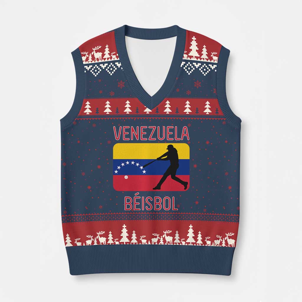 Venezuela Beisbol Flag V-Neck Knit Sweater Vest Venezuelan Baseball Pride Latino Sports Fans