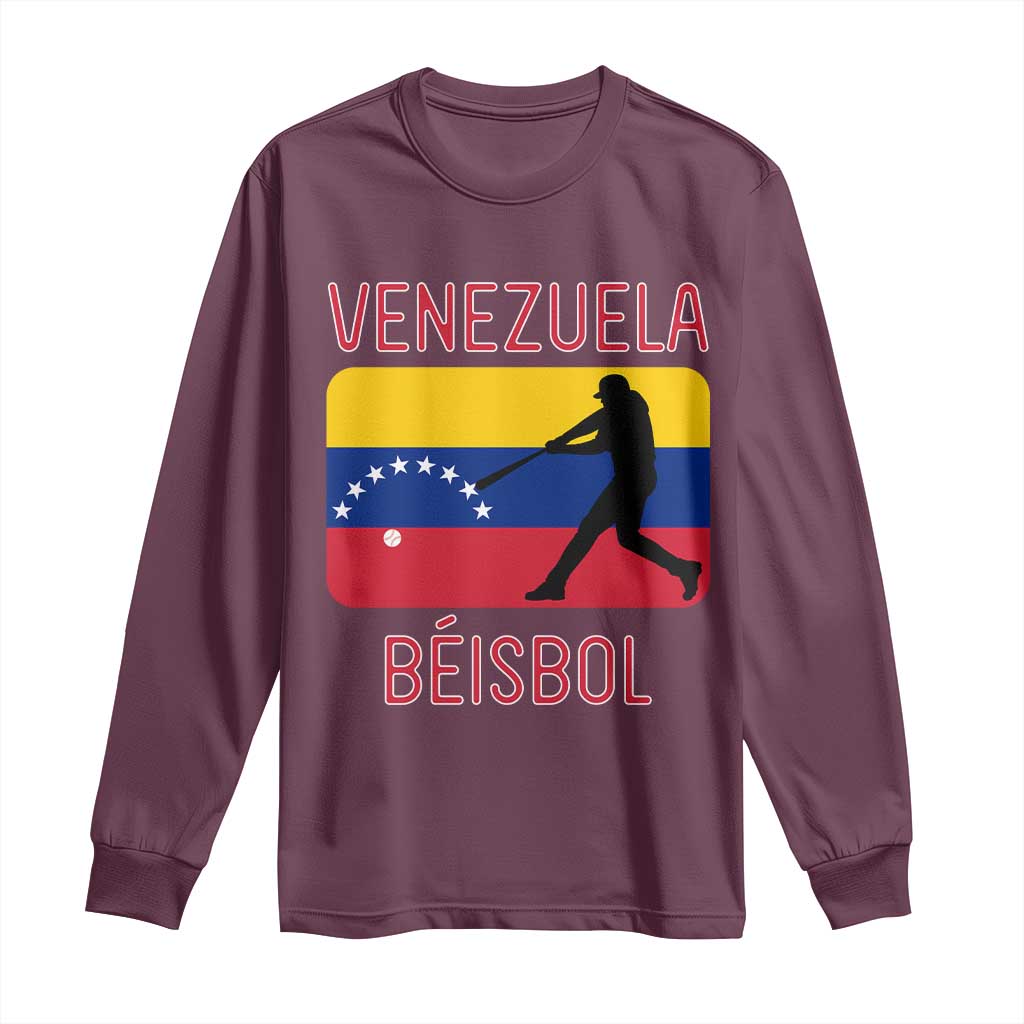 Venezuela Beisbol Flag Long Sleeve Shirt Venezuelan Baseball Pride Latino Sports Fans