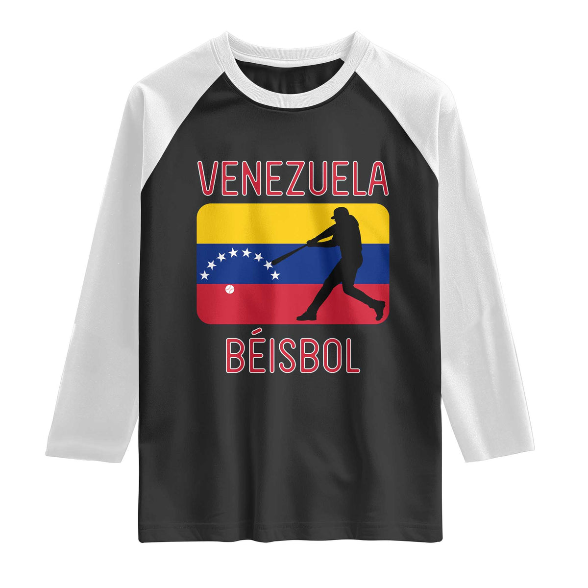 Venezuela Beisbol Flag Raglan Shirt Venezuelan Baseball Pride Latino Sports Fans