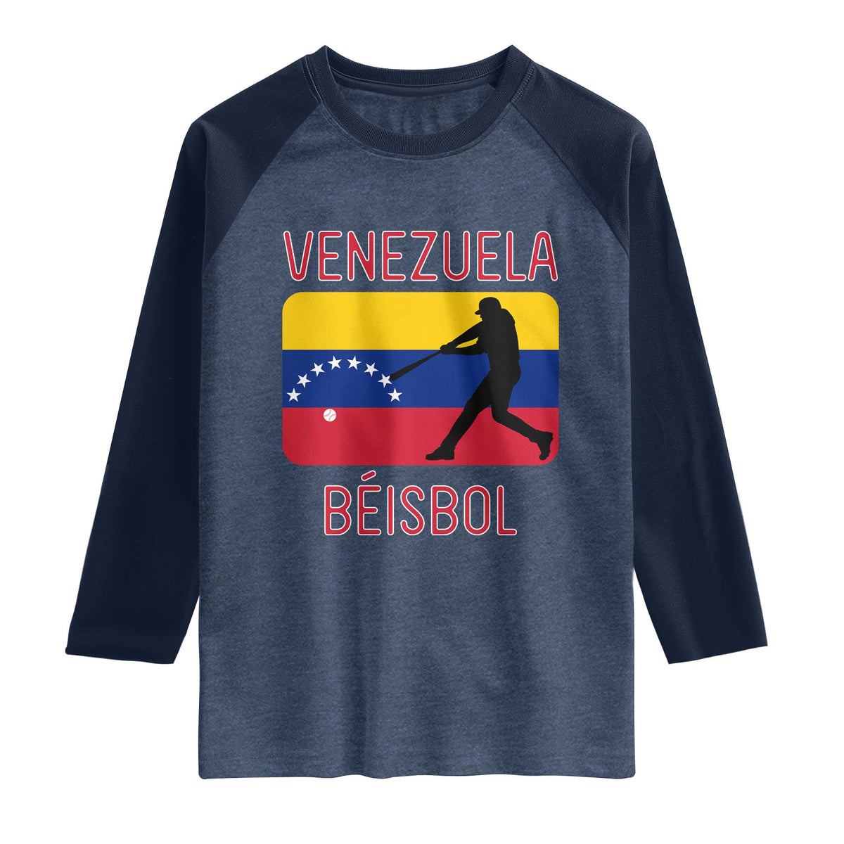 Venezuela Beisbol Flag Raglan Shirt Venezuelan Baseball Pride Latino Sports Fans