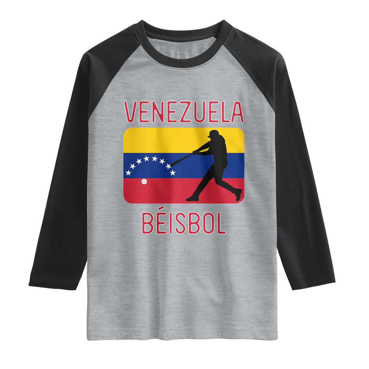 Venezuela Beisbol Flag Raglan Shirt Venezuelan Baseball Pride Latino Sports Fans