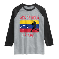 Venezuela Beisbol Flag Raglan Shirt Venezuelan Baseball Pride Latino Sports Fans