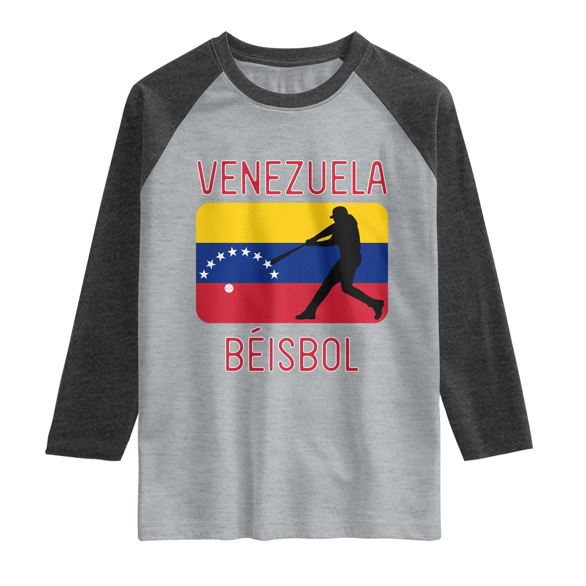 Venezuela Beisbol Flag Raglan Shirt Venezuelan Baseball Pride Latino Sports Fans