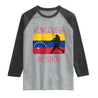 Venezuela Beisbol Flag Raglan Shirt Venezuelan Baseball Pride Latino Sports Fans
