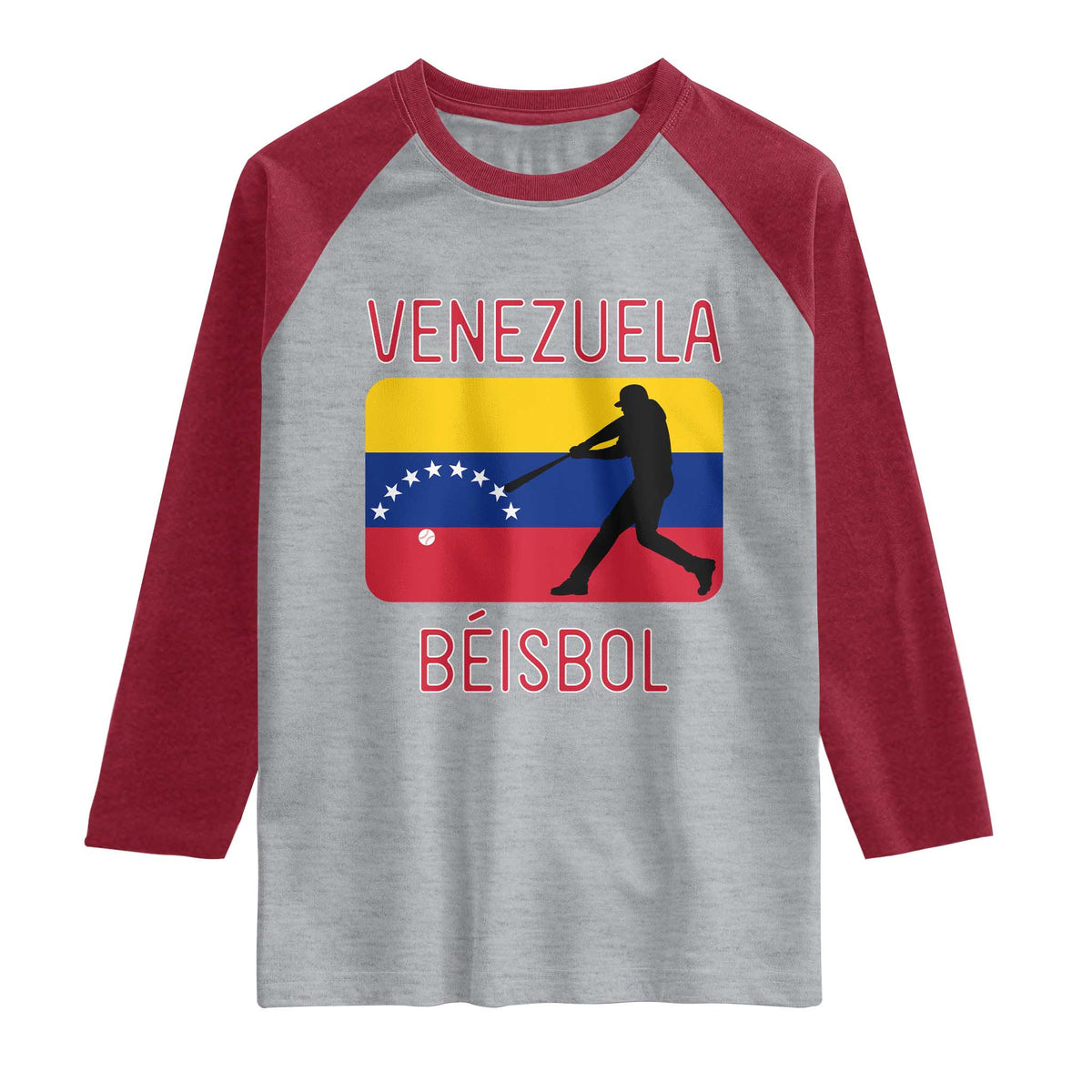 Venezuela Beisbol Flag Raglan Shirt Venezuelan Baseball Pride Latino Sports Fans