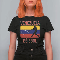 Venezuela Beisbol Flag T Shirt For Women Venezuelan Baseball Pride Latino Sports Fans