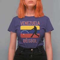 Venezuela Beisbol Flag T Shirt For Women Venezuelan Baseball Pride Latino Sports Fans