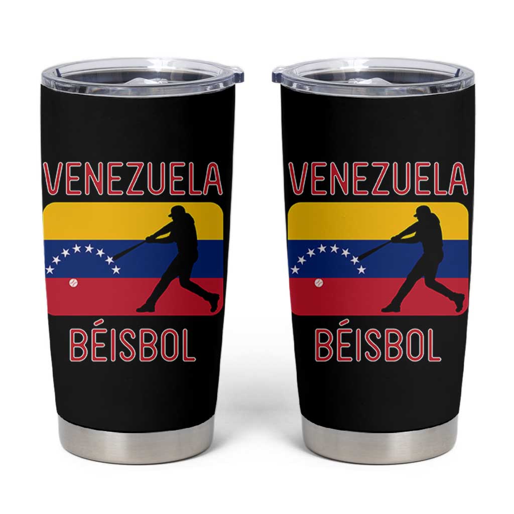 Venezuela Beisbol Flag Tumbler Cup Venezuelan Baseball Pride Latino Sports Fans
