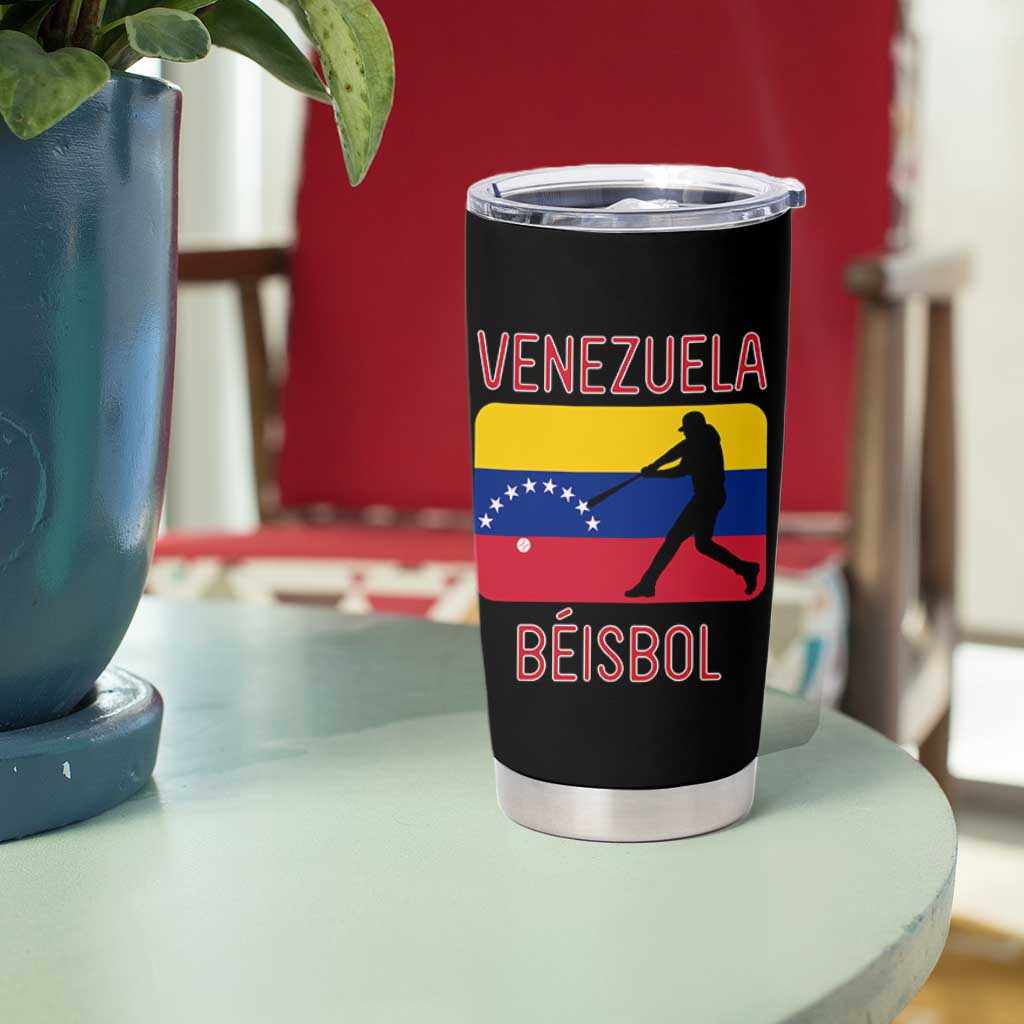 Venezuela Beisbol Flag Tumbler Cup Venezuelan Baseball Pride Latino Sports Fans