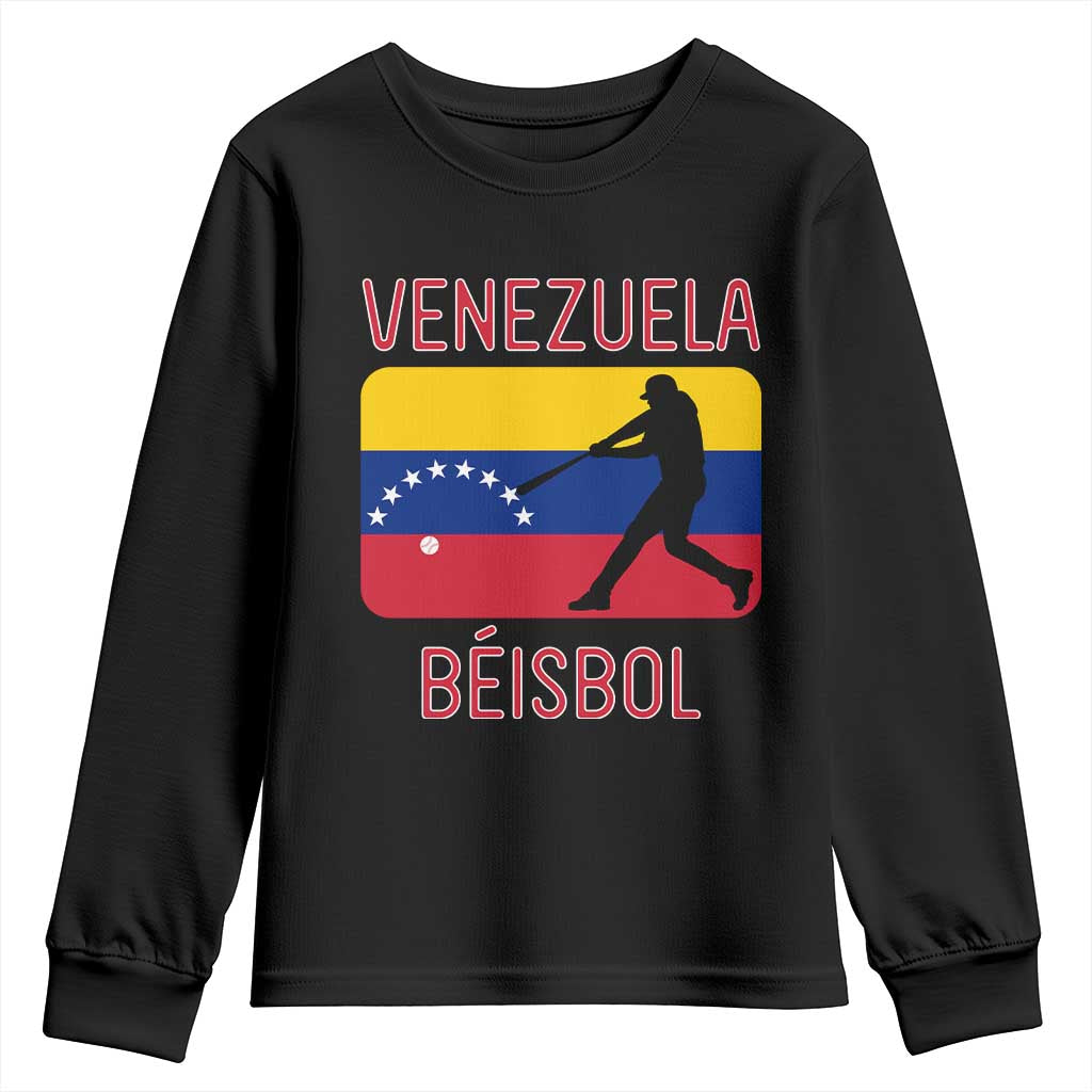 Venezuela Beisbol Flag Youth Sweatshirt Venezuelan Baseball Pride Latino Sports Fans